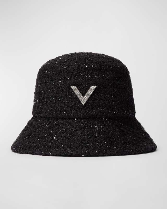Embellished V-Logo Bucket Hat