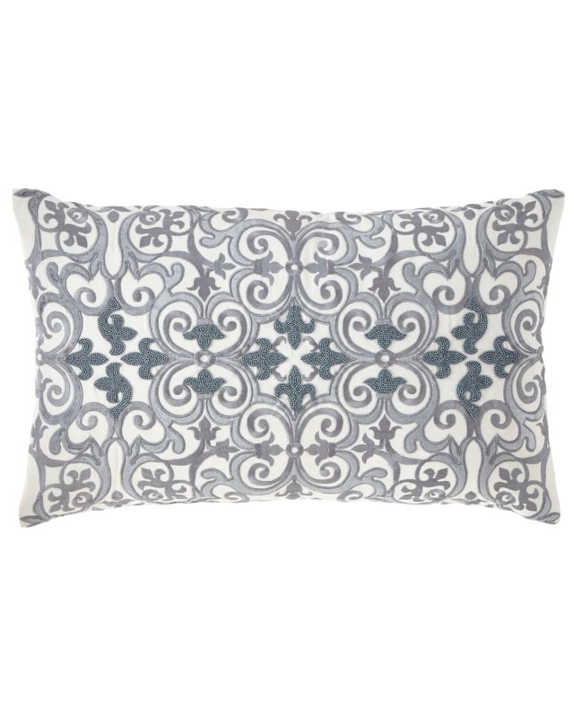 Darboux Scroll Embroidered Decorative Pillow