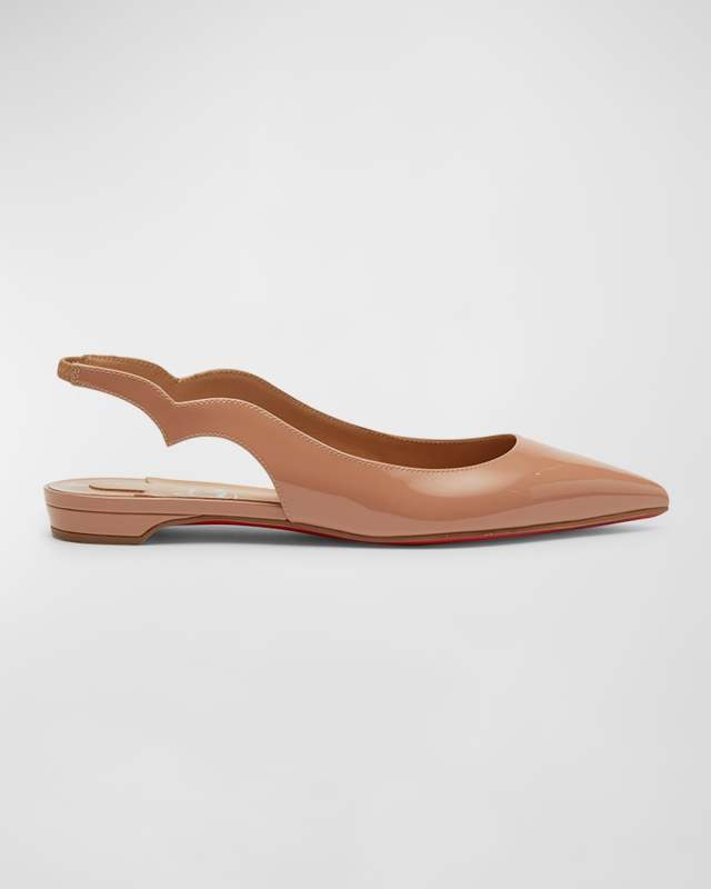 Hot Chickita Patent Red Sole Slingback Flats