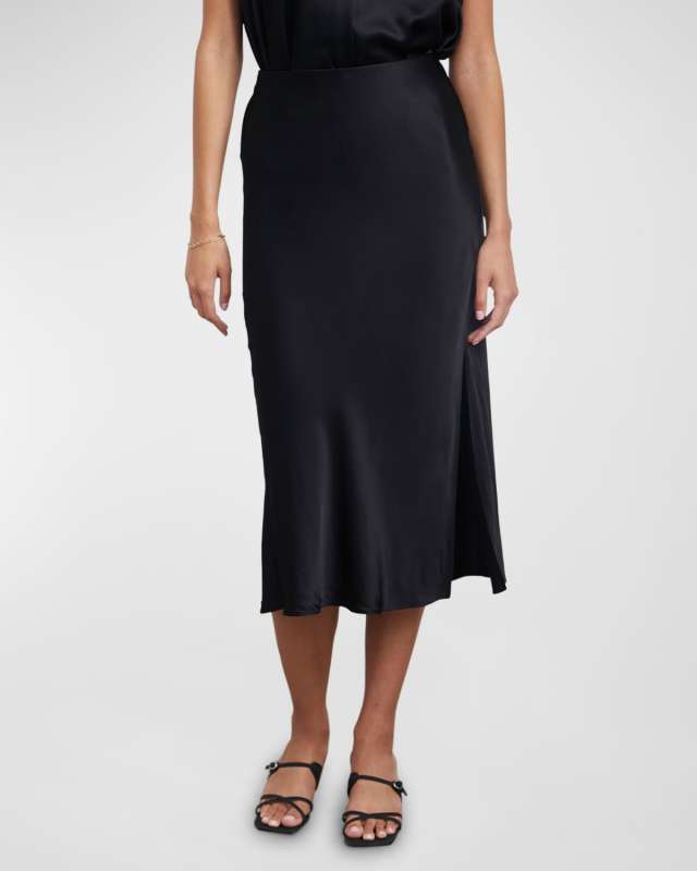 Maya Satin Midi Skirt