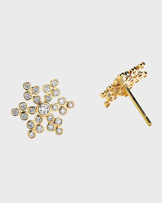 18k Yellow Gold Diamond Stud Earrings