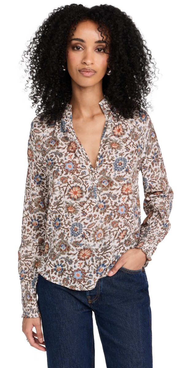 Veronica Beard Alexandria Top Prt Ecru Multi