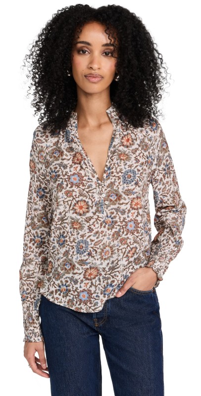 Veronica Beard Alexandria Top Prt Ecru Multi