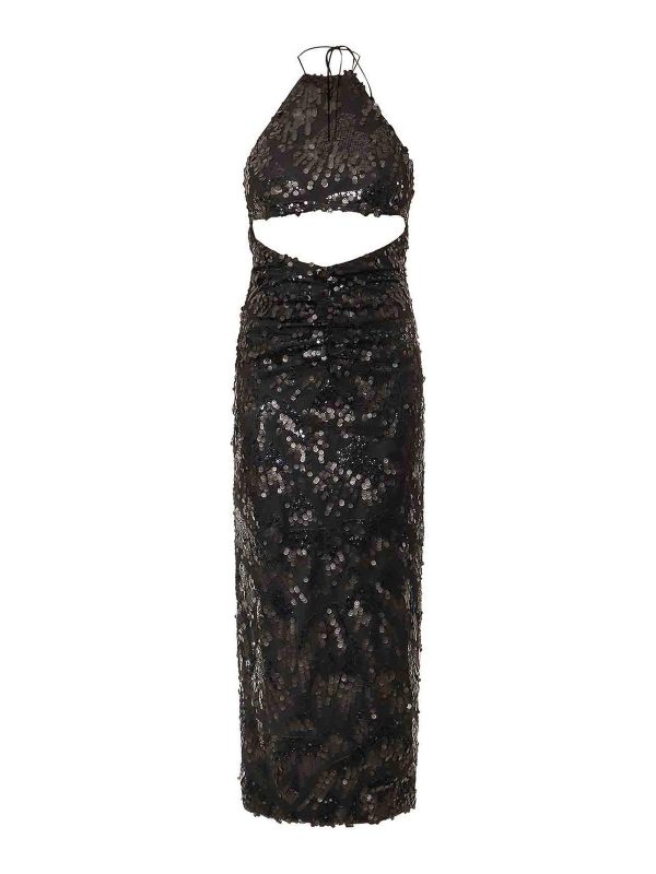 Rotate Birger Christensen Robe Au Genou - Noir