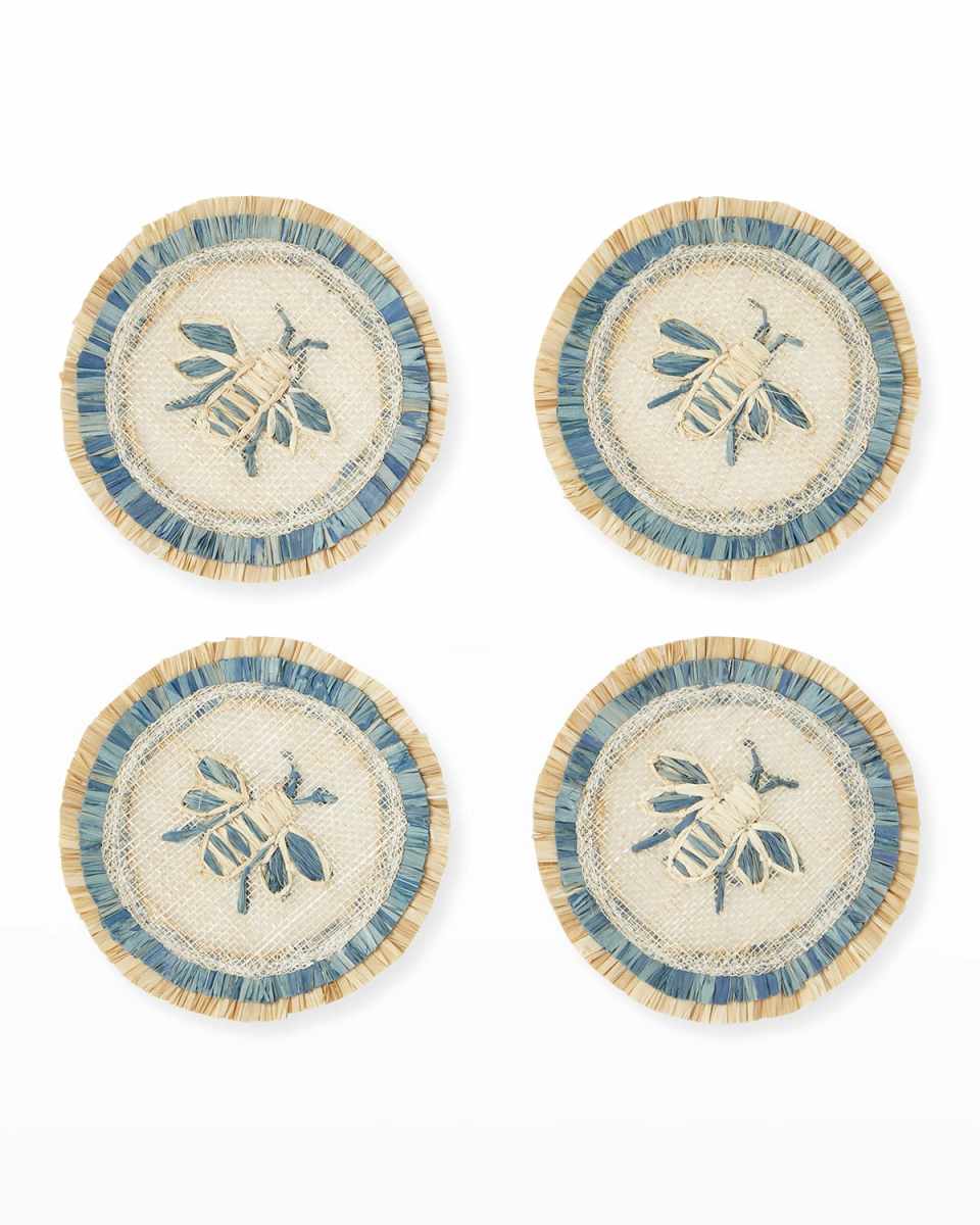 Bee Straw Coasters, Set of 4