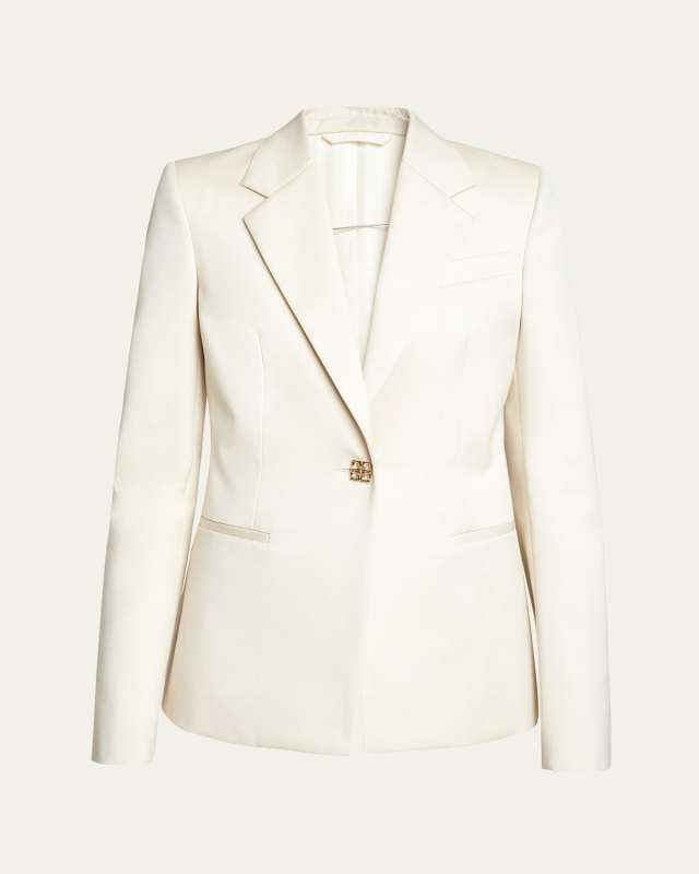 Single-Breasted Cotton Blazer