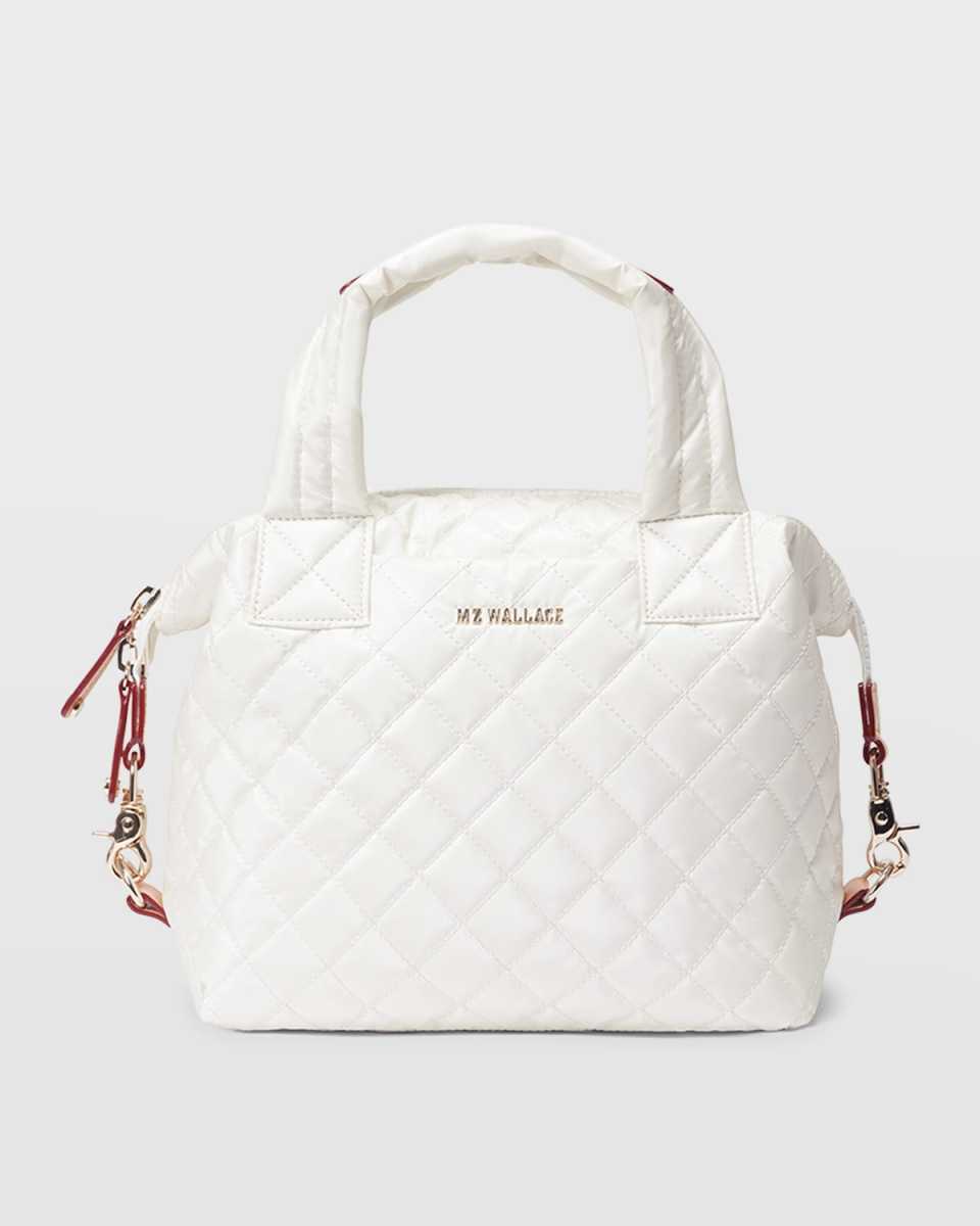 Sutton Deluxe Small Metallic Top-Handle Bag