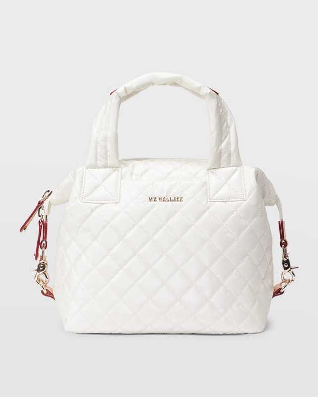 Sutton Deluxe Small Metallic Top-Handle Bag