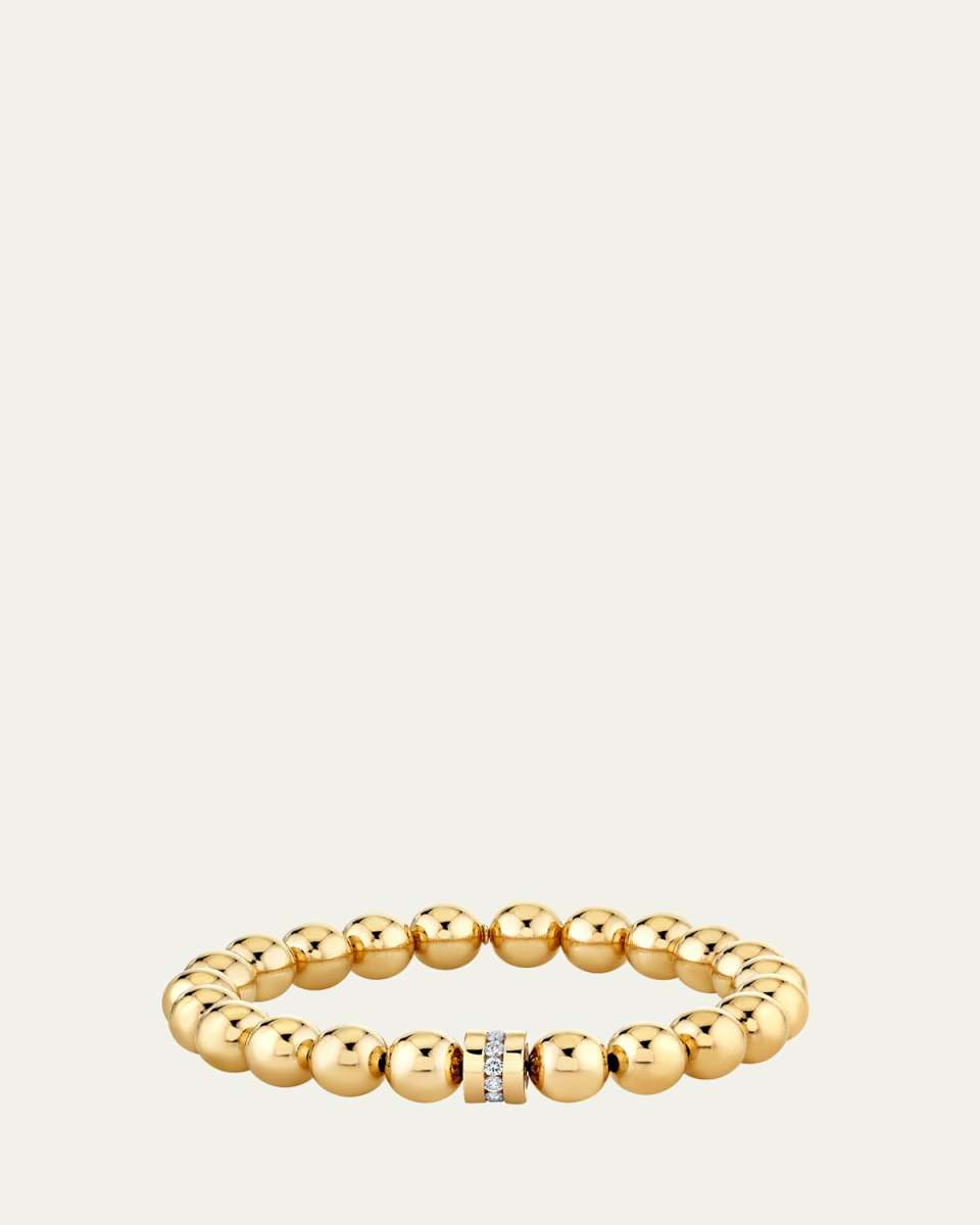 14K Yellow Gold Round Channel Set Rondelle Bracelet