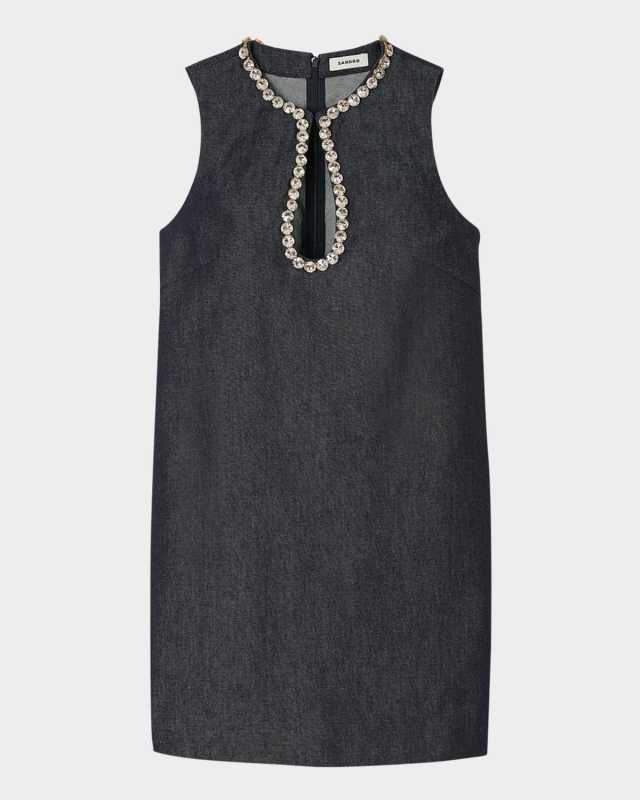Twiggy Embellished Denim Mini Dress
