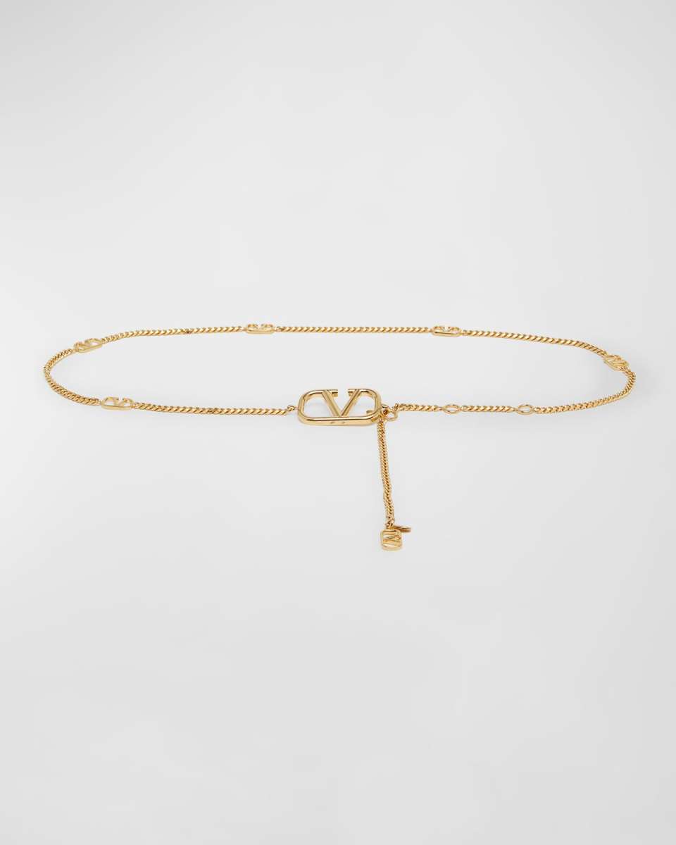 V-Logo Signature Chain Belt