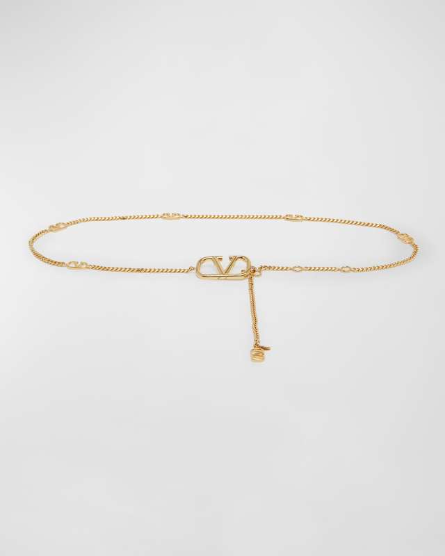 V-Logo Signature Chain Belt
