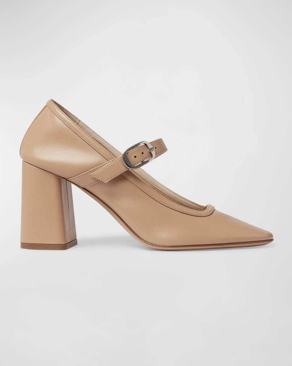 Calfskin Mary Jane Ballerina Pumps