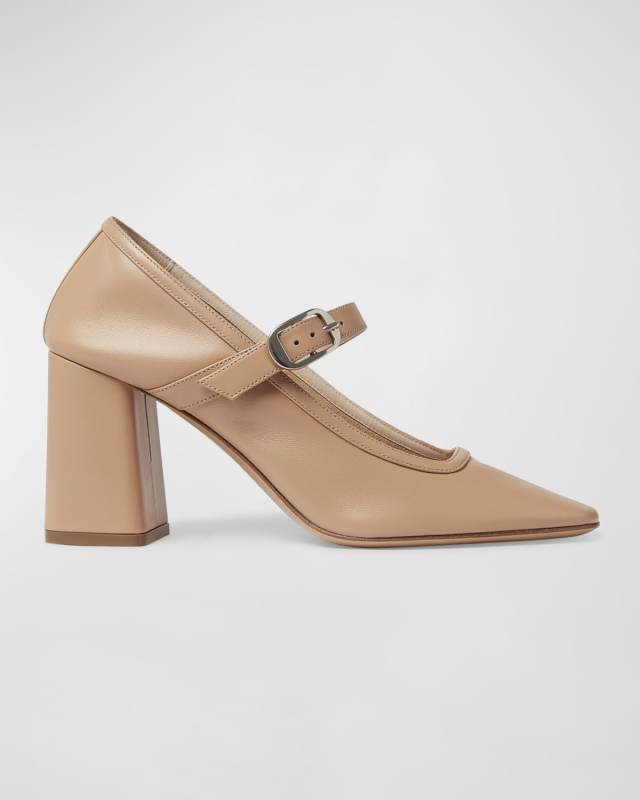 Calfskin Mary Jane Ballerina Pumps