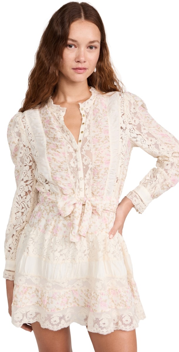 LoveShackFancy Jessalyn Dress Ivory Blossom