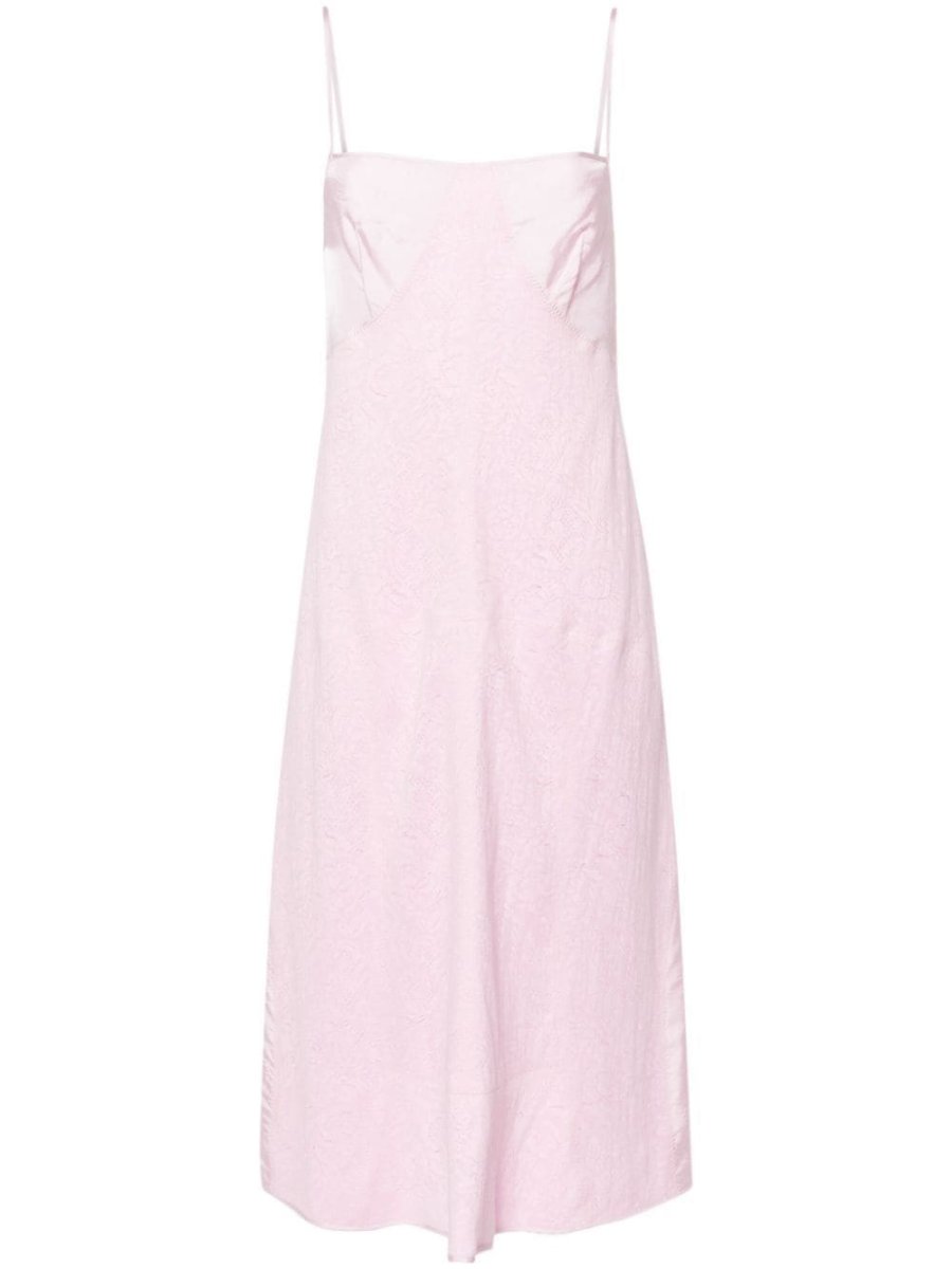 lace-appliqué slip dress