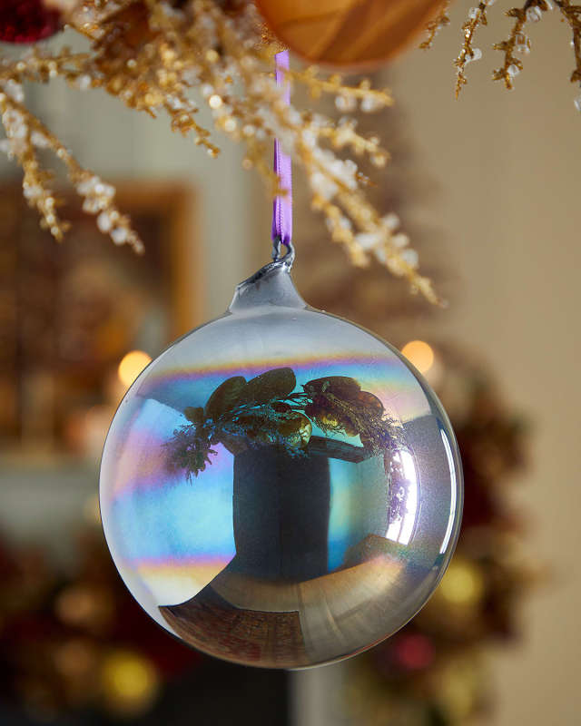 Black Pearl Glass Ball Christmas Ornament