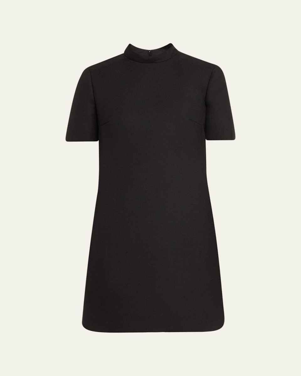 Bow Short-Sleeve Mini Dress