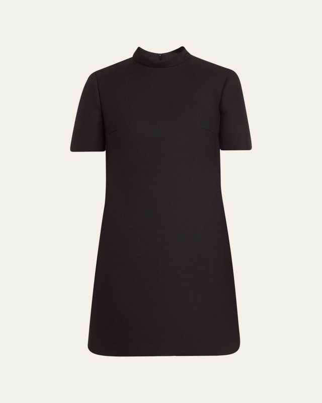 Bow Short-Sleeve Mini Dress