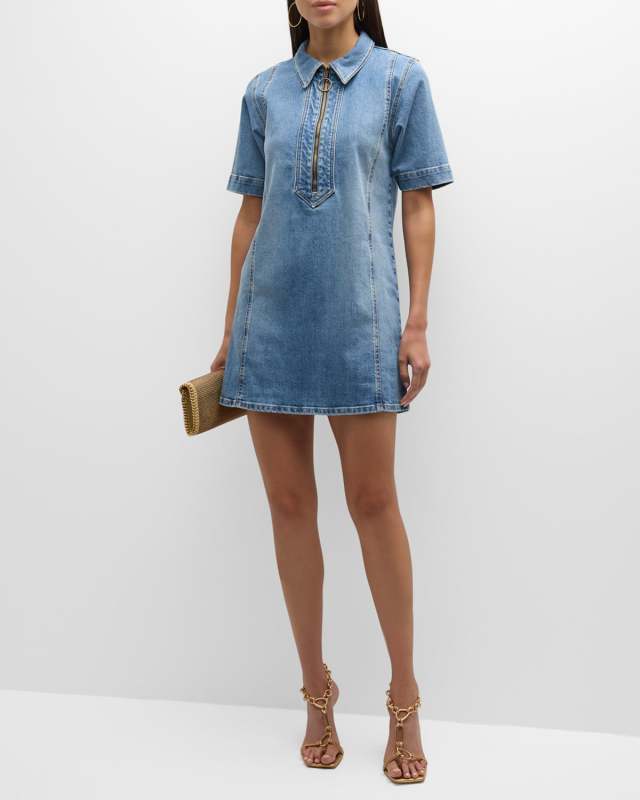 Tunechi Denim Mini Shirtdress