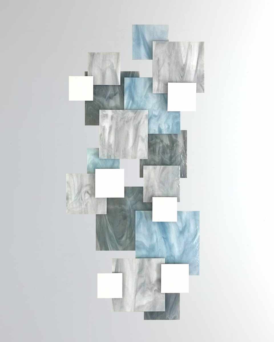 Glacial Vertical Glass Wall Sculpture