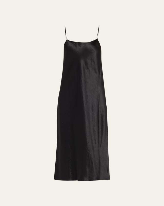 Satin Midi Slip Dress