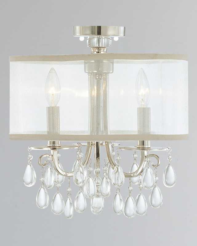 Hampton 3-Light Chrome Clear Crystal Drum Shade Chandelier