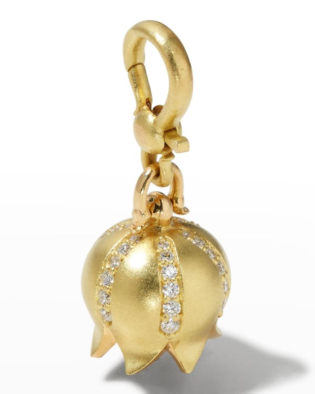 18K Diamond Bell Charm