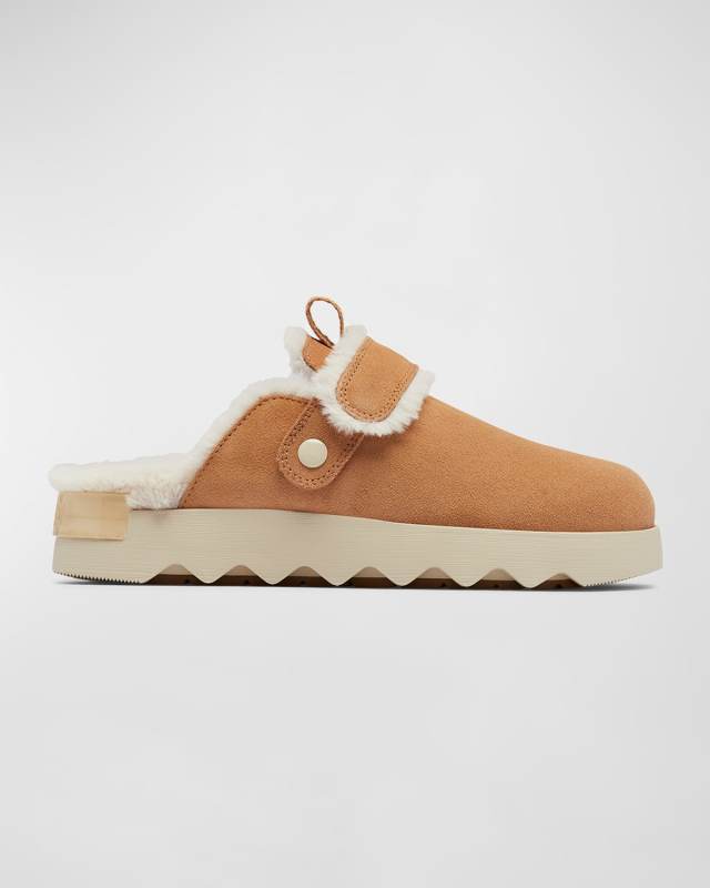 Viibe Suede Faux Fur Cozy Mules