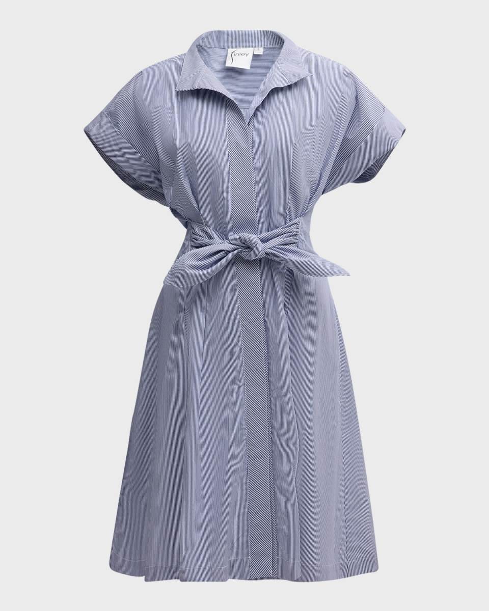 Rocky Striped Tie-Waist Cotton Shirtdress