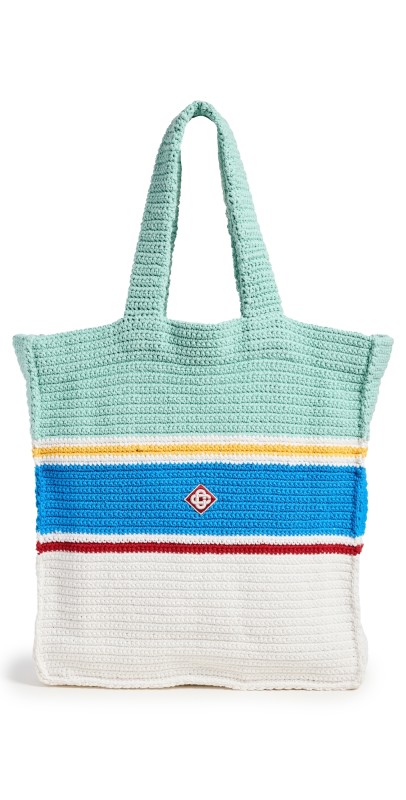 Casablanca Crochet Bag White/Blue Mult