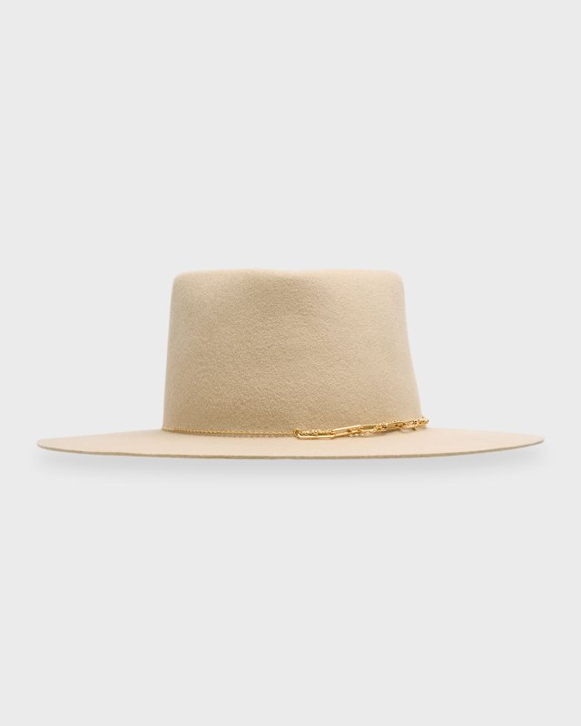 Roma Felt Fedora With Logo Swirl Accent