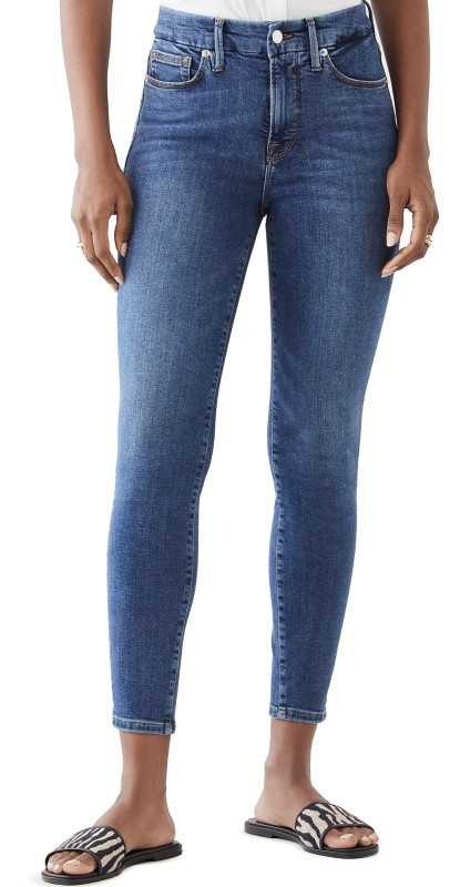Good American Good Legs Crop Extreme V Jeans Blue615