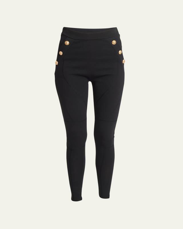 6-Button Jersey Leggings
