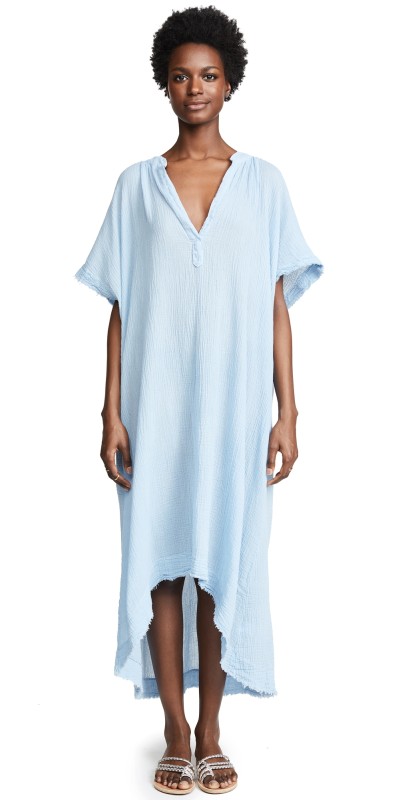9seed Tunisia Short Sleeve Caftan Chambray