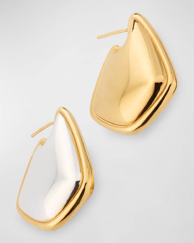 Sterling Silver and 18K Gold-Plated Fin Earrings