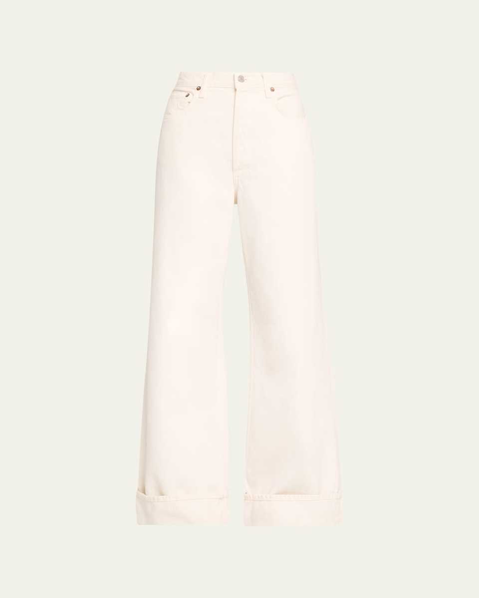 Dame Wide-Leg Cuffed Jeans