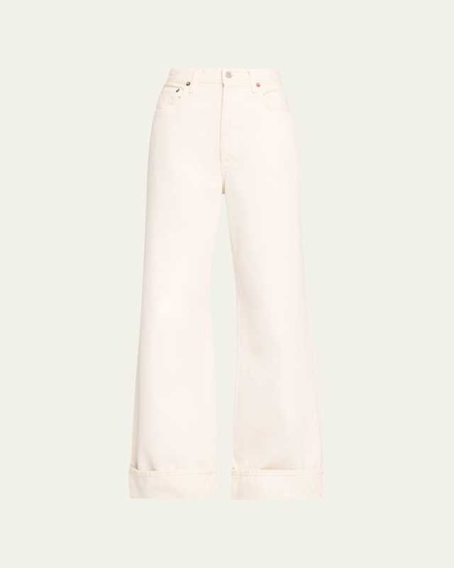 Dame Wide-Leg Cuffed Jeans