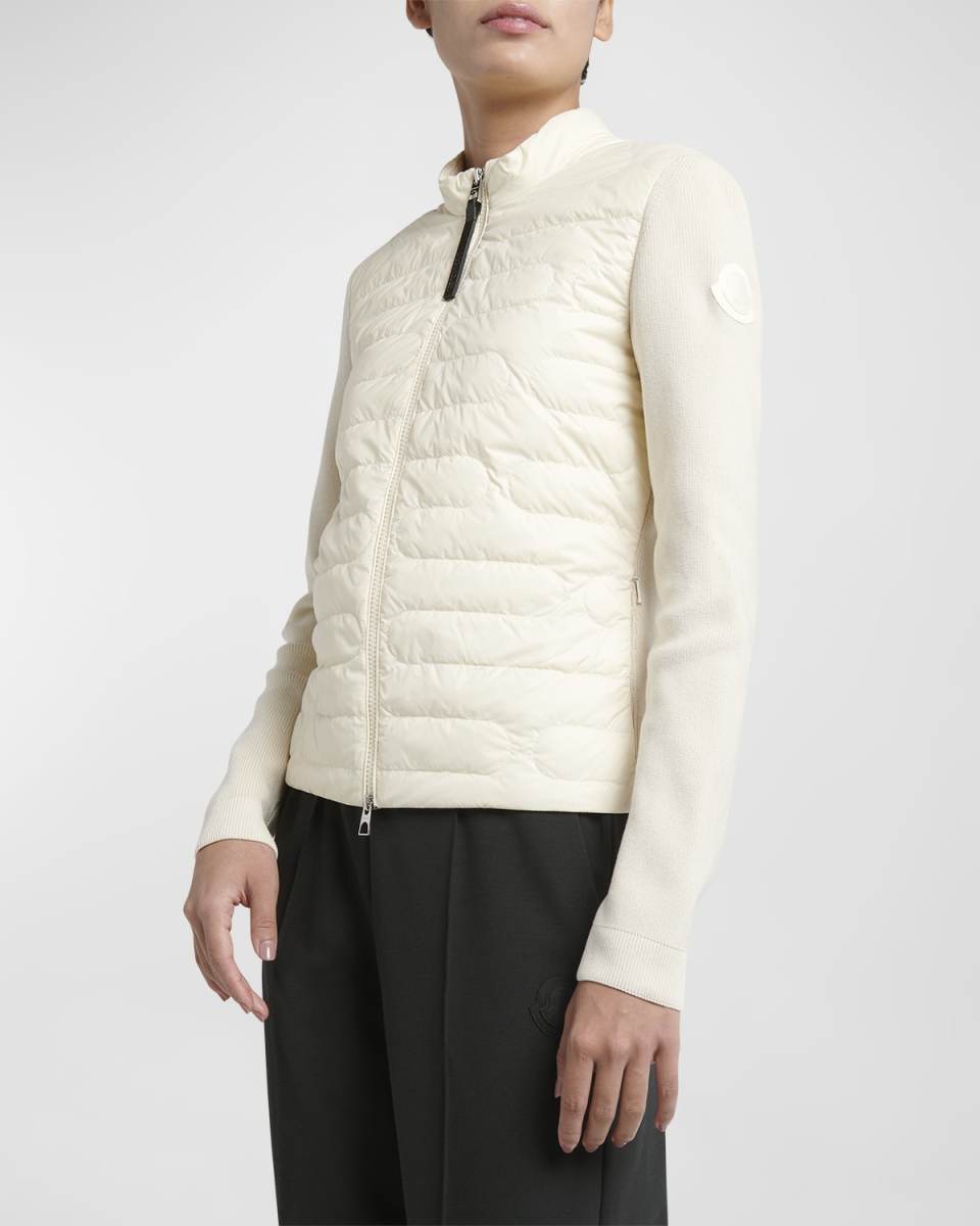 Zip-Up Puffer Cardigan
