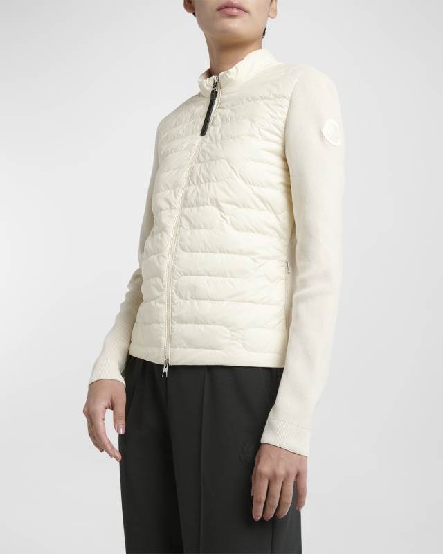 Zip-Up Puffer Cardigan