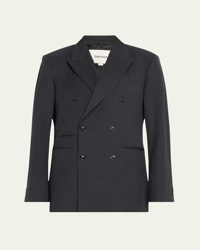 Double-Breasted Wool Twill Blaz
