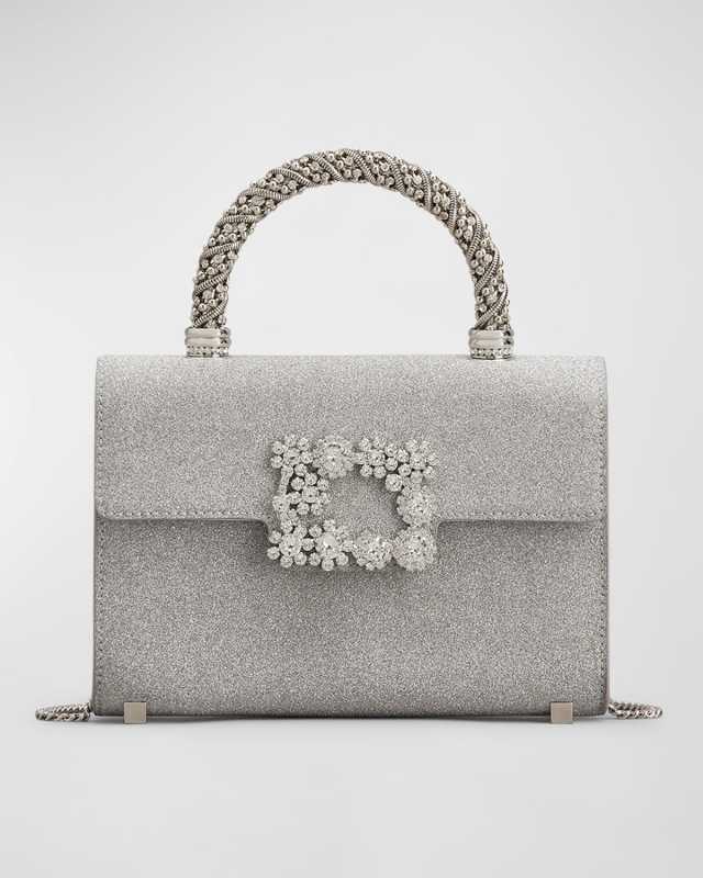 Mini Flower Jewel Buckle Top-Handle Bag