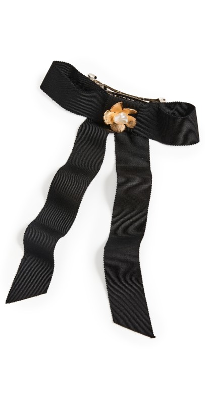 LELET NY Floral Pearl Kate Bow Black