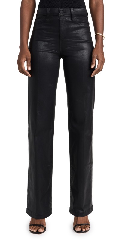 L'AGENCE Clayton Wide Leg Jeans Noir Coated