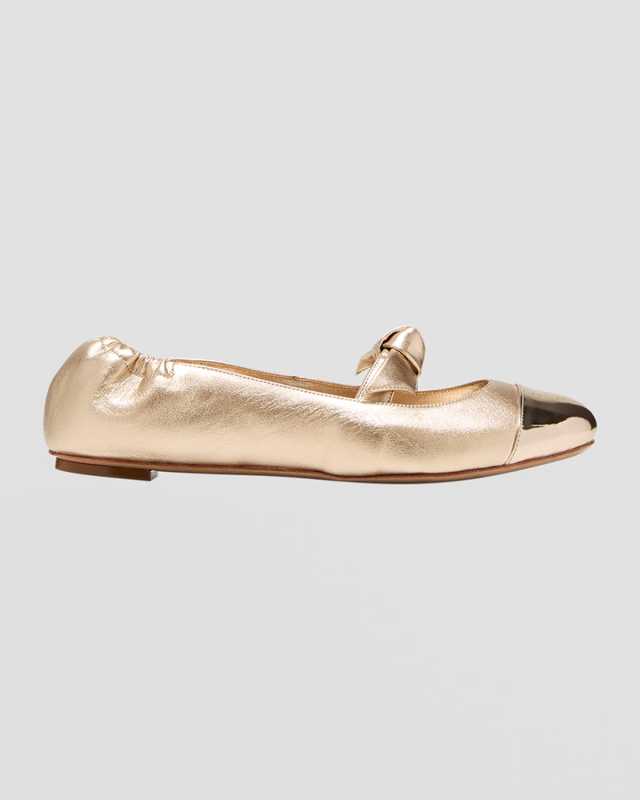 Clarita Metallic Bow Ballerina Flats
