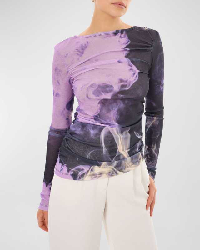 Celina Jersey Boat-Neck Top