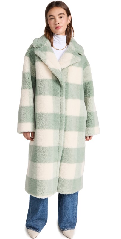 STAND STUDIO Maria Coat Mint/Off White Check