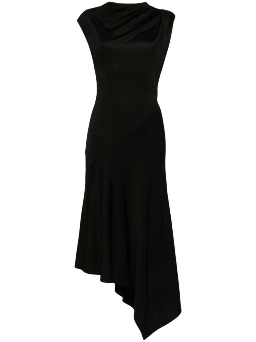 asymmetric sleeveless maxi dress