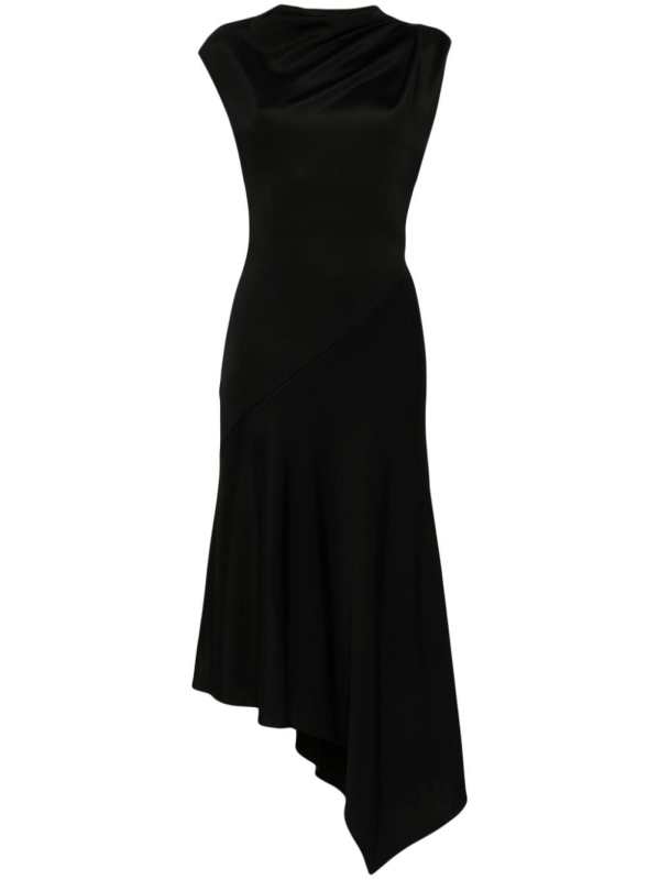 asymmetric sleeveless maxi dress