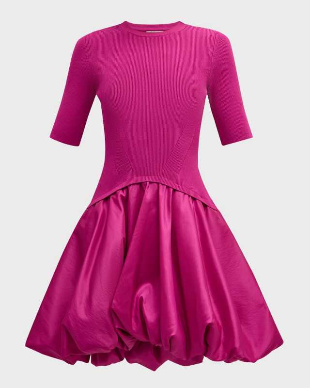 Kenny Ribbed Bubble Mini Dress